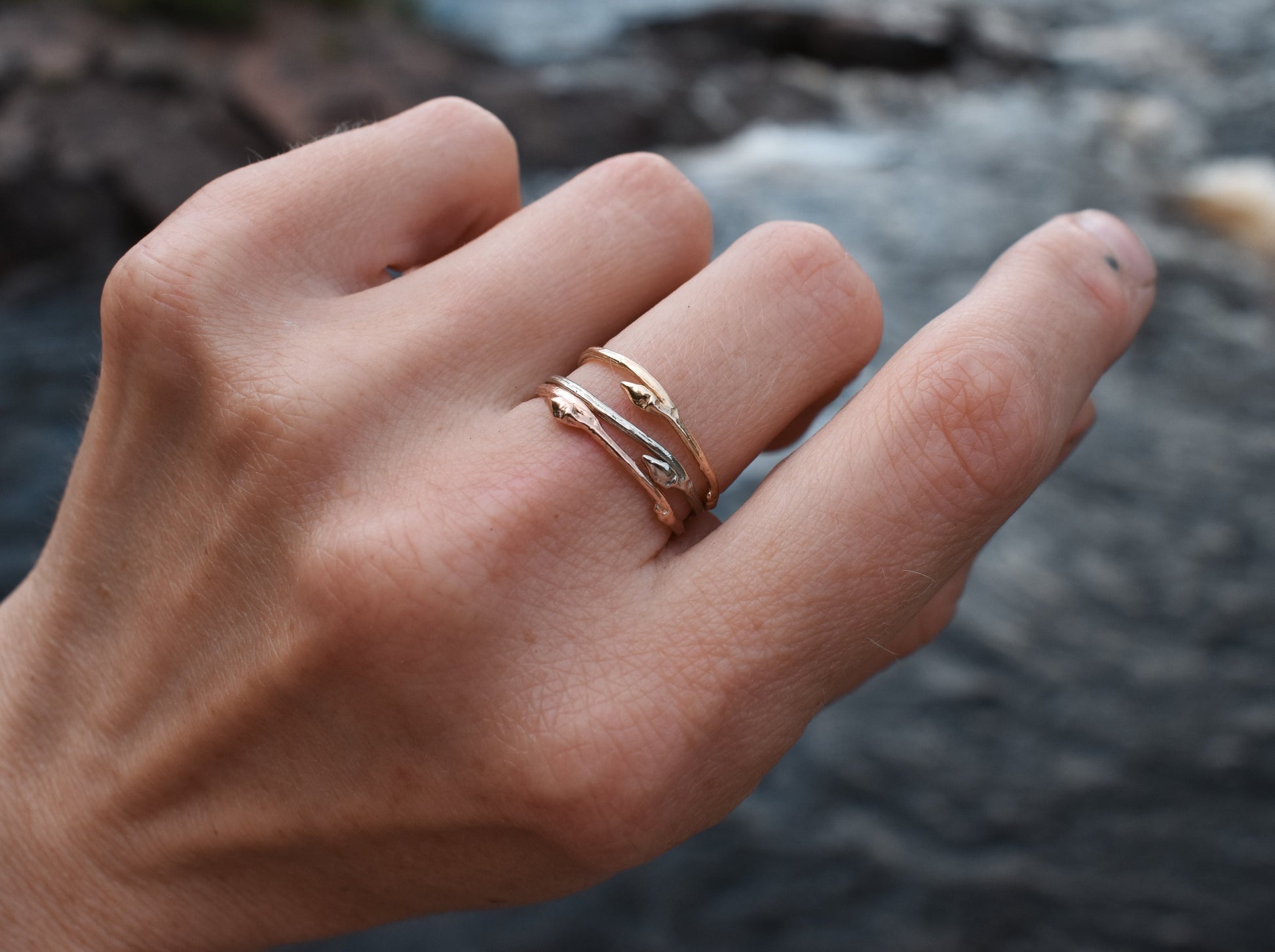 dainty twig rings recycled gold nature inspired jewelry ethical twig rings