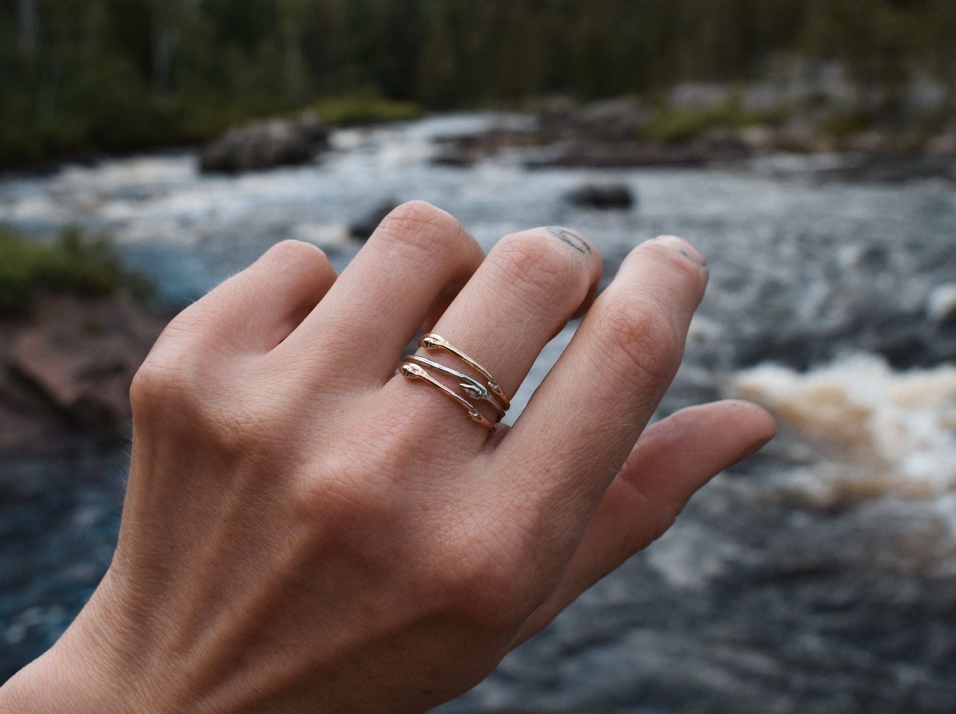 dainty twig rings recycled gold nature inspired jewelry ethical twig rings