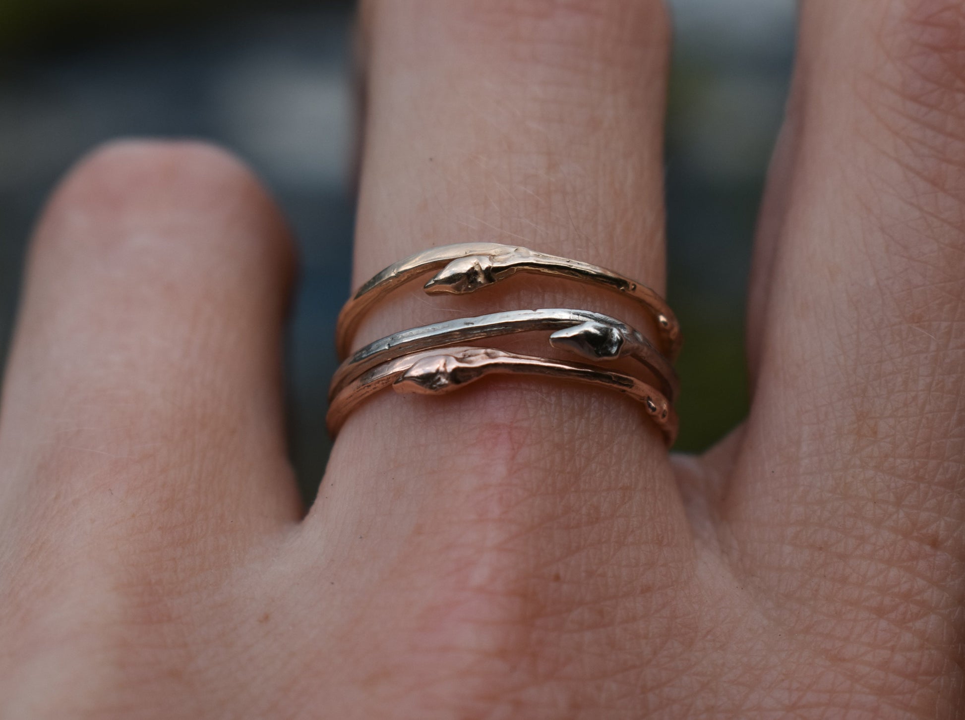 dainty twig rings recycled gold nature inspired jewelry ethical twig rings