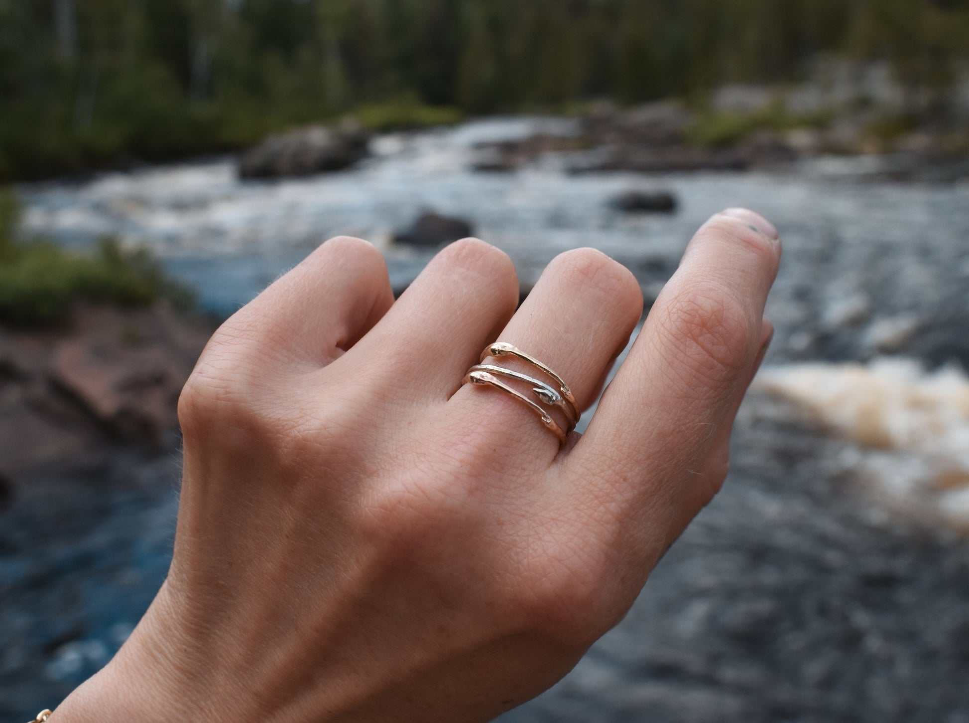 dainty twig rings recycled gold nature inspired jewelry ethical twig rings