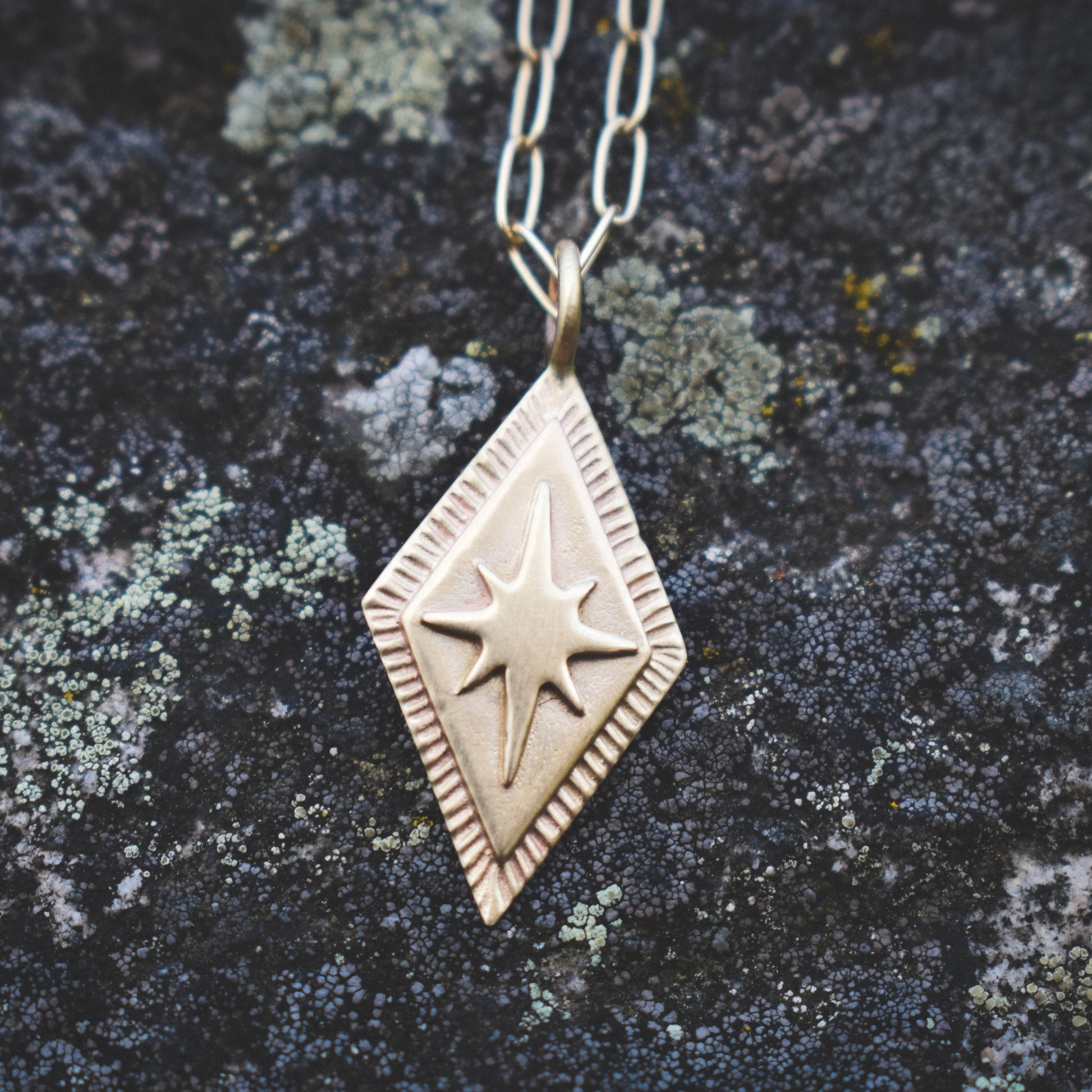 North Star pendant, north star necklace, celestial necklace, ethical jewelry, ethical bridal jewelry, sustainably sourced, known origin, recycled gold, nature inspired jewelry, unique fine jewelry, alternative bridal jewelry
