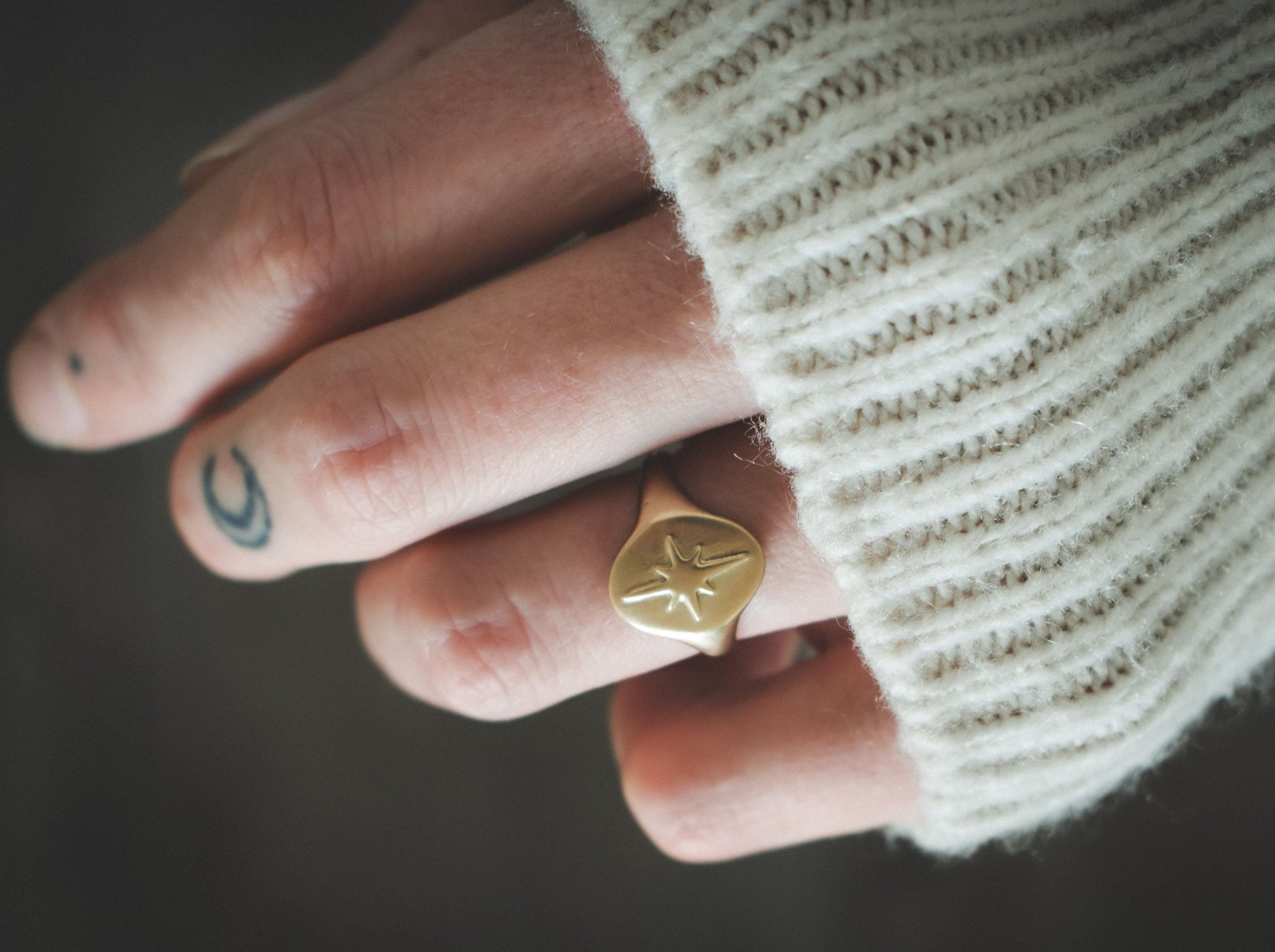 North Star signet ring, ethical jewelry, ethical bridal jewelry, sustainably sourced, known origin, recycled gold, nature inspired jewelry, celestial jewelry