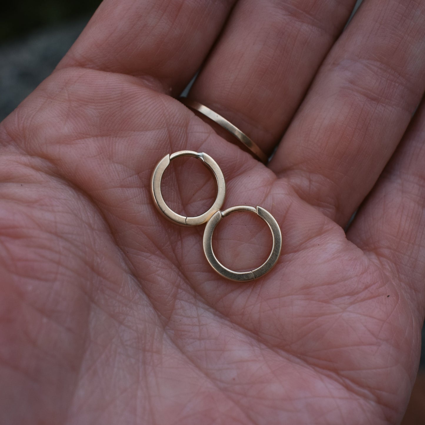 gold hoops, huggie hoops, gold huggies,ethical jewelry, ethical bridal jewelry, sustainably sourced, known origin, recycled gold